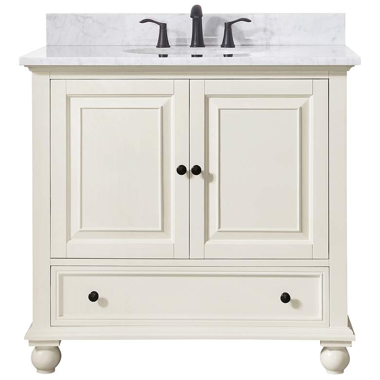 Image 2 Avanity Thompson White 37" Marble-Top Single Sink Vanity