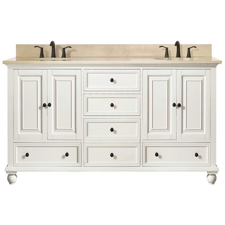 Image 1 Avanity Thompson White 61" Galala-Top Double Sink Vanity