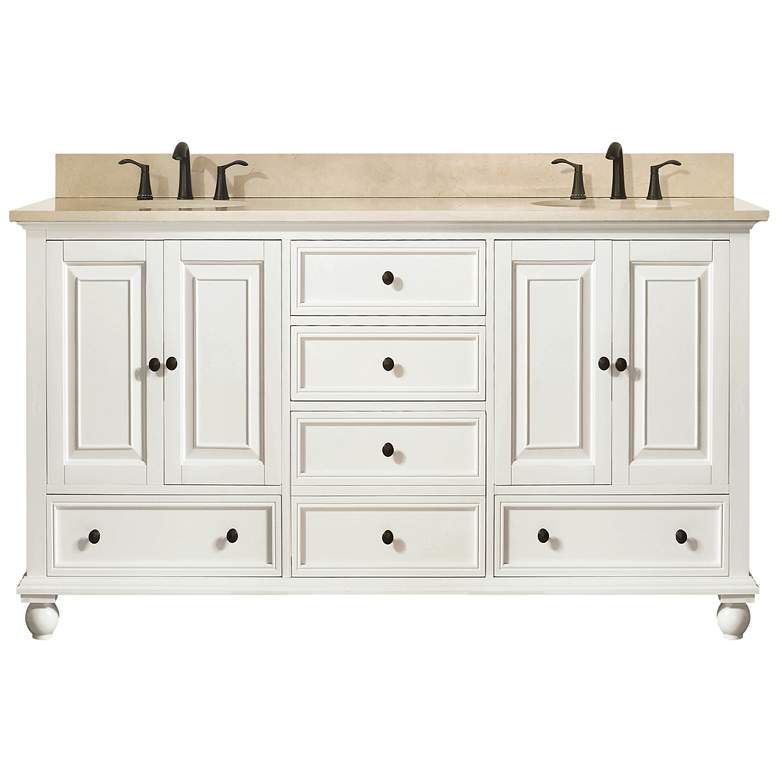 Image 1 Avanity Thompson White 61 inch Galala-Top Double Sink Vanity