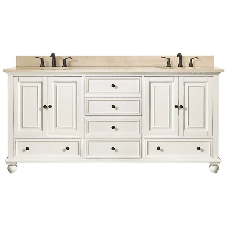 Image 1 Avanity Thompson White 73" Galala-Top Double Sink Vanity