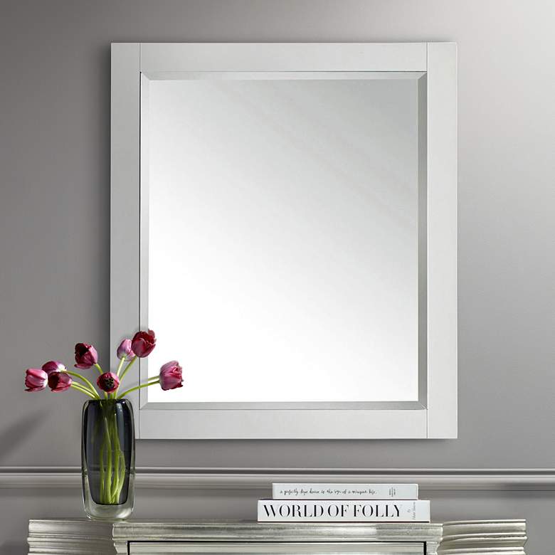 Image 1 Avanity White 28 inch x 32 inch Decorative Vanity Mirror