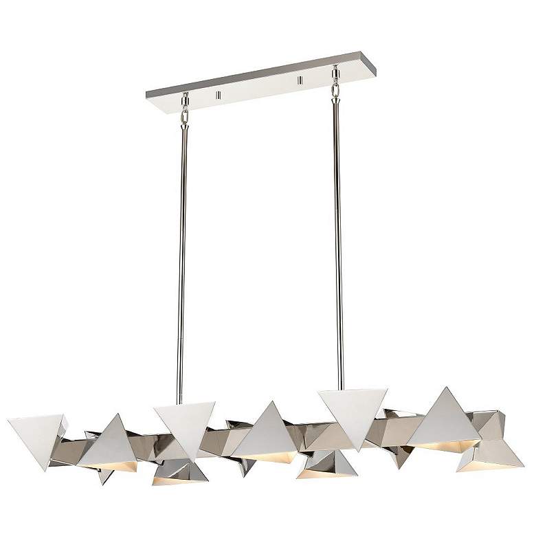 Image 1 Avante 12-Light Geometric Triangular Polished Nickel Linear Pendant