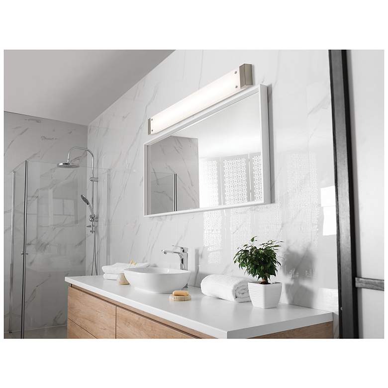 Image 3 Avanti 28" Integrated LED Vanity - Satin Nickel Finish - White Shade more views