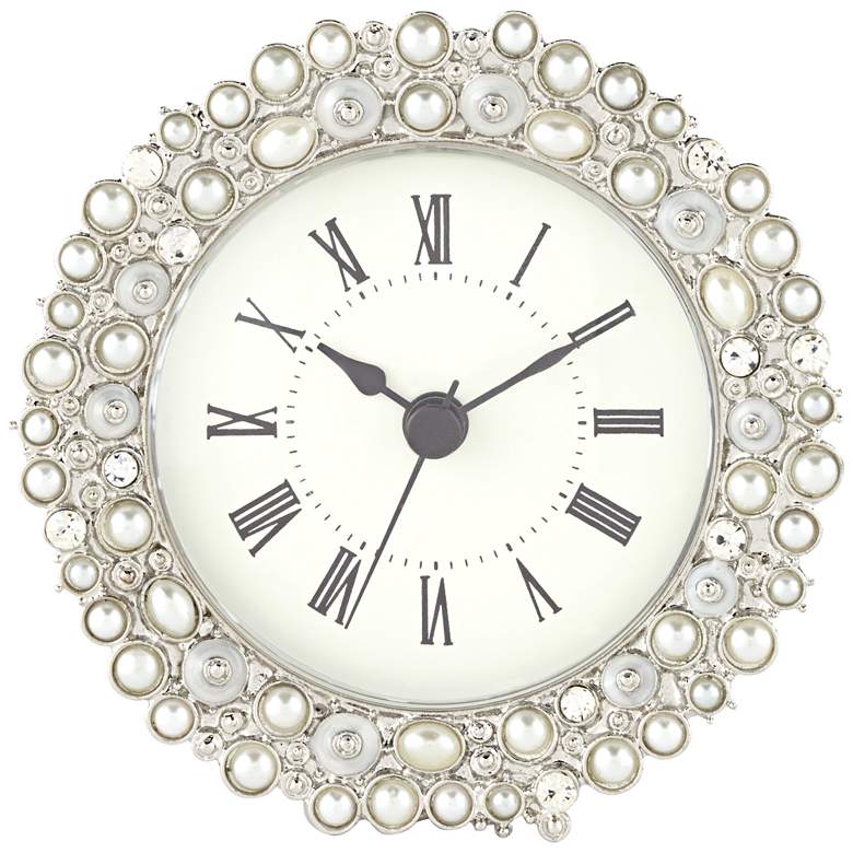 Image 1 Avanton Pearl 4 1/4 inch Wide Table Clock