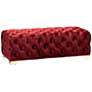 1_Avara 48" Wide Burgundy Fabric Button Tufted Bench Ottoman