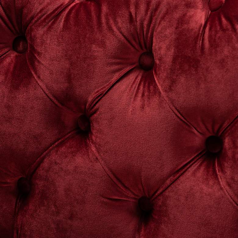 Image 4 Avara 48" Wide Burgundy Fabric Button Tufted Bench Ottoman more views