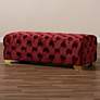 7_Avara 48" Wide Burgundy Fabric Button Tufted Bench Ottoman more views