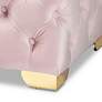 5_Avara 48" Wide Light Pink Fabric Button Tufted Bench Ottoman more views