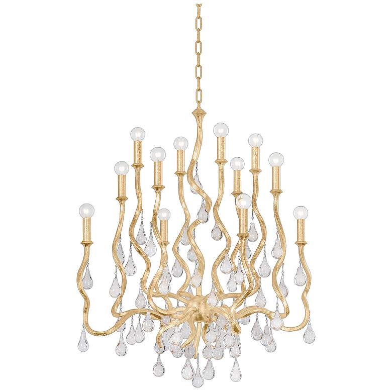 Image 1 Aveline Gold Leaf 12 Light Chandelier