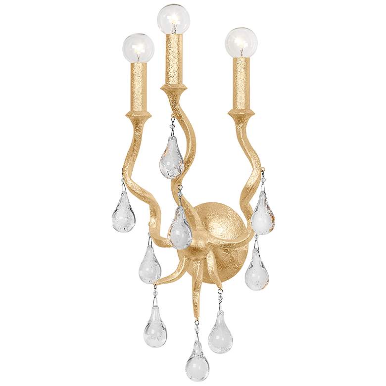 Image 1 Aveline Gold Leaf 3 Light Sconce