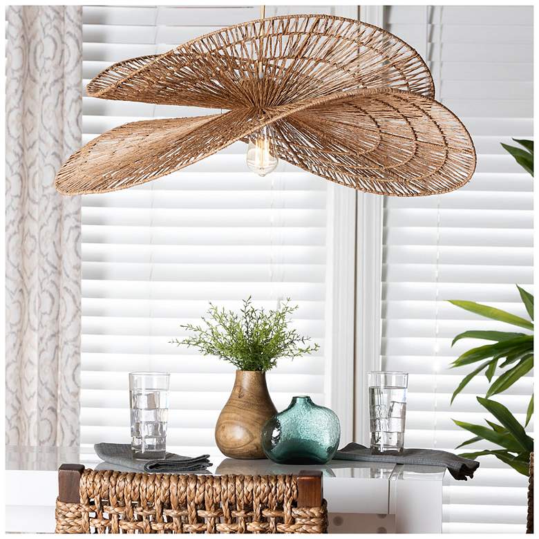 Image 1 Aveline Natural Jute Pendant Lamp Shade 32x32x5.5 (Spider)