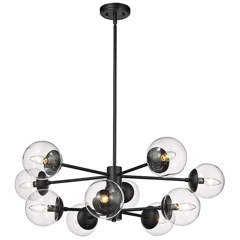 Image 5 Avell 36" Wide Matte Black 10-Light Chandelier more views