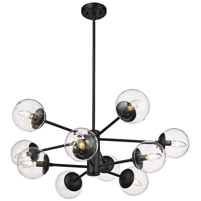 Image 6 Avell 36" Wide Matte Black 10-Light Chandelier more views