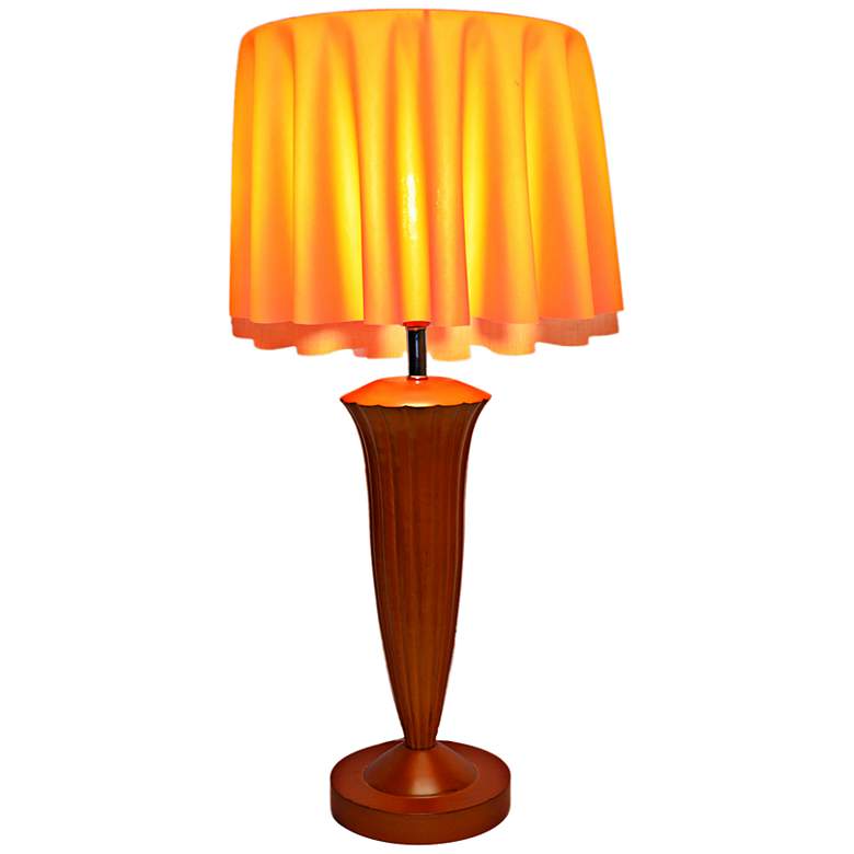 Image 1 Avella Hand-Crafted Peach Wood Table Lamp