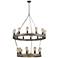 Avenir 36" Wide Weathered Oak Ring Wagon Wheel Chandelier