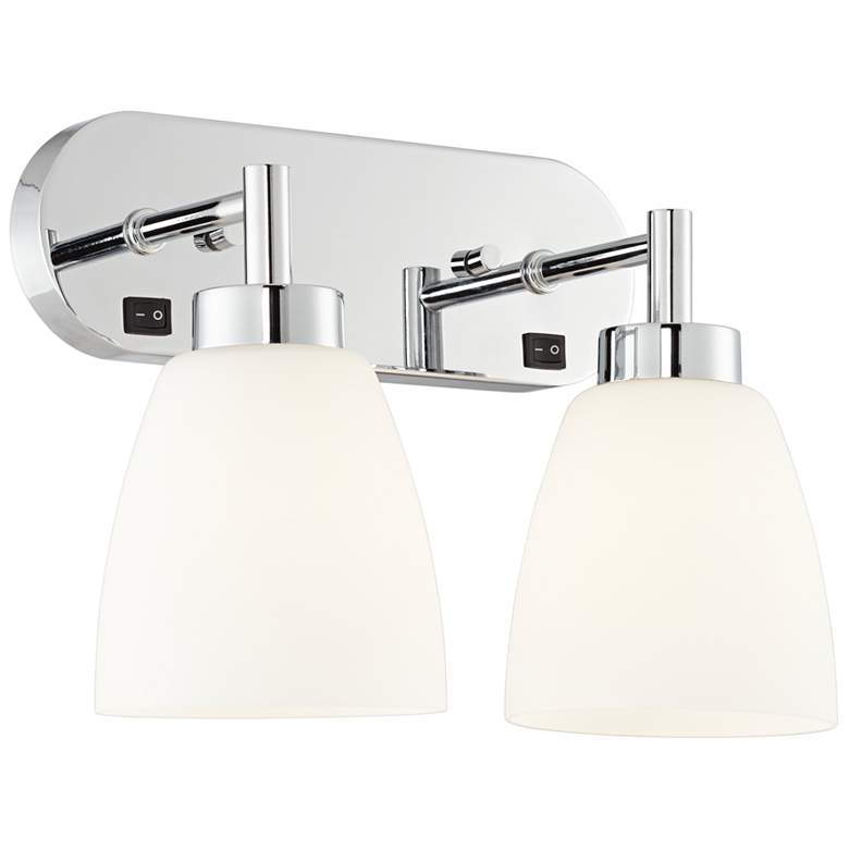 Image 1 Avenue 10 1/4 inchH Polished Chrome 2-Light Plug-In Wall Sconce