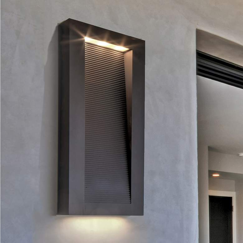 Image 1 Avenue 22" High Architectural Bronze LED Outdoor Wall Light