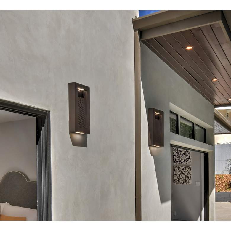 Image 5 Avenue 22" High Architectural Bronze LED Outdoor Wall Light more views