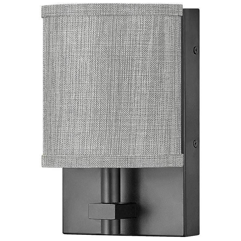 Image 4 Avenue 8 1/2" High Black with Gray Shade Wall Sconce more views