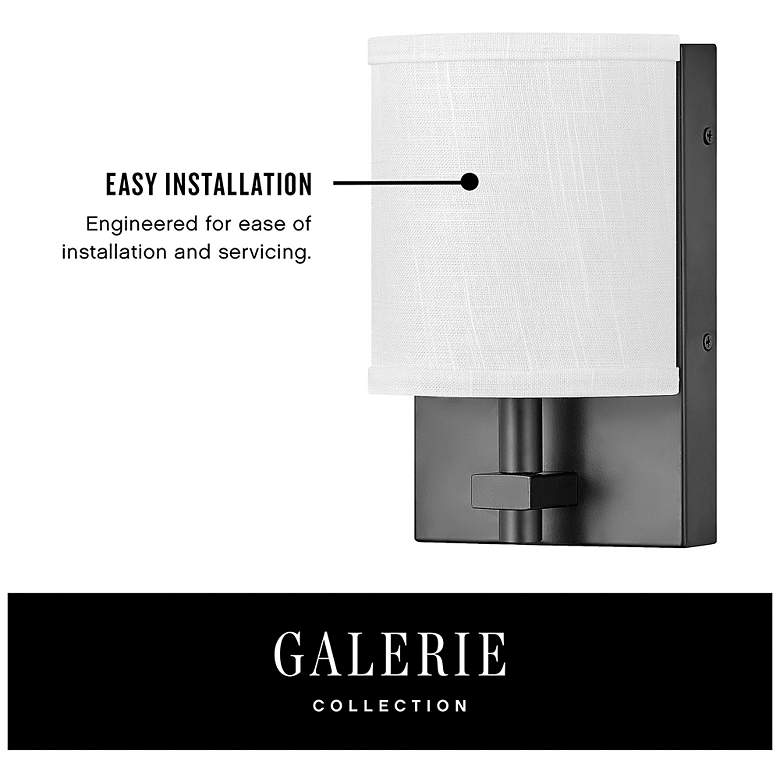 Image 7 Avenue 8 1/2" High Black with Gray Shade Wall Sconce more views
