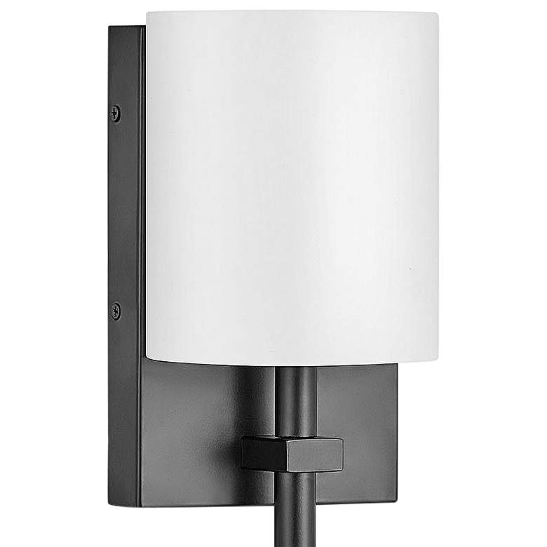 Image 2 Avenue 8 1/2" High Black with White Shade Wall Sconce more views