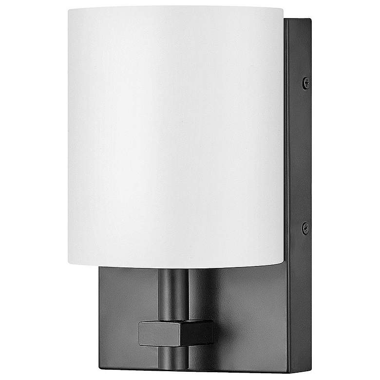 Image 3 Avenue 8 1/2" High Black with White Shade Wall Sconce more views