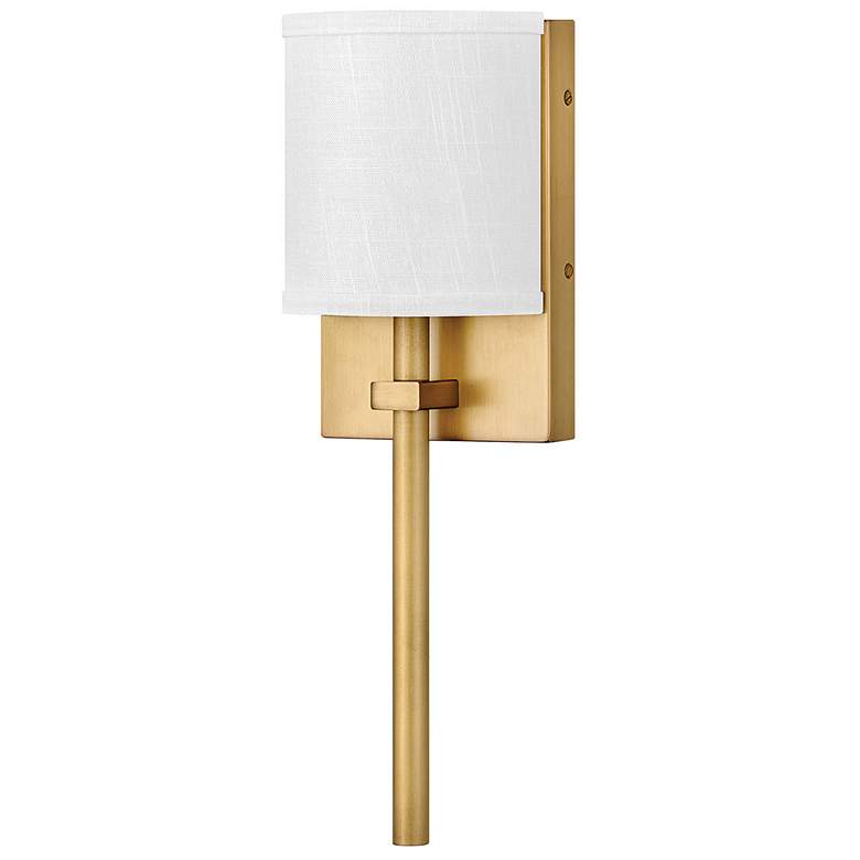 Image 1 Avenue 8 1/2 inch High Brass with Fabric Shade Wall Sconce