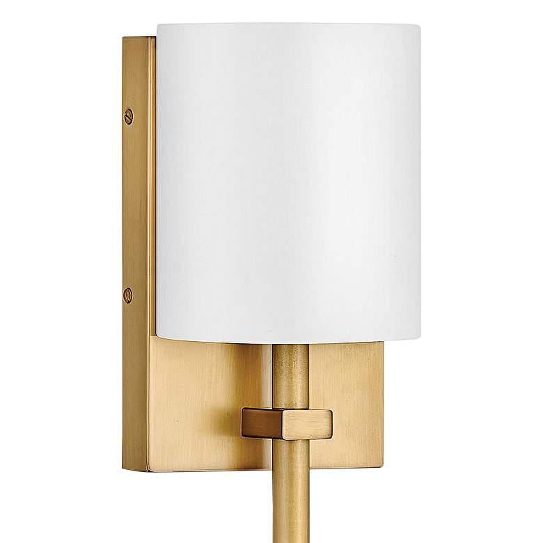 Image 2 Avenue 8 1/2 inch High Brass with White Shade Wall Sconce more views