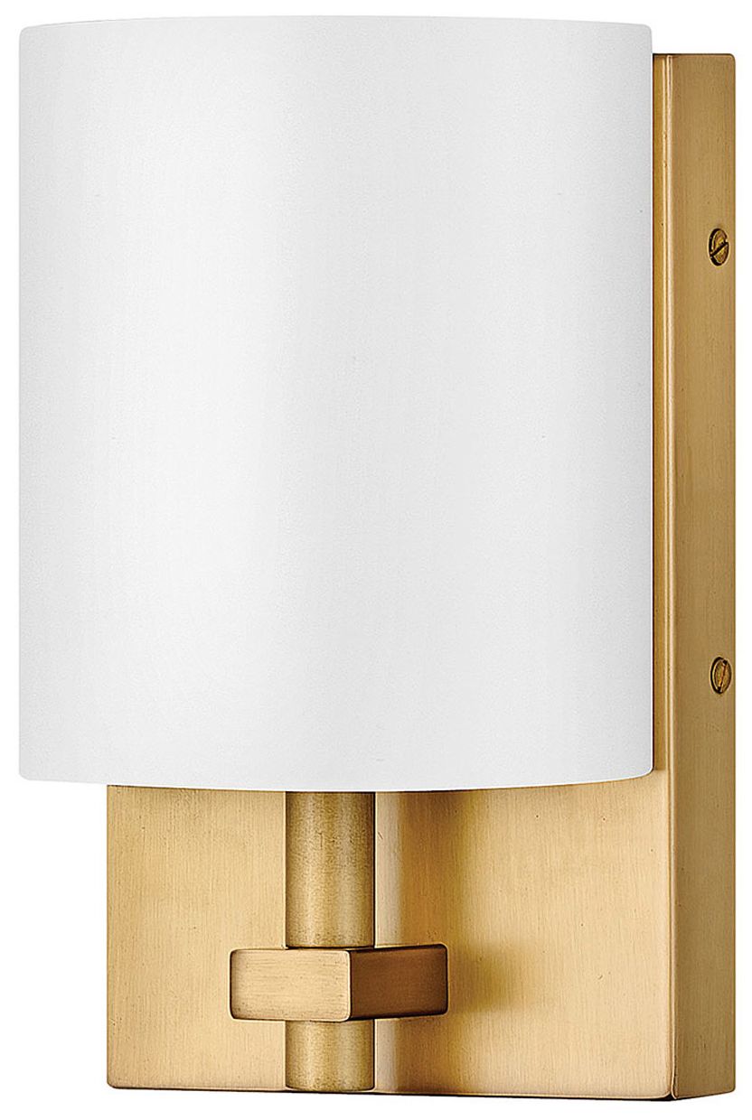 Thumbnail3 of Avenue 8 1/2" High Brass with White Shade Wall Sconce more views