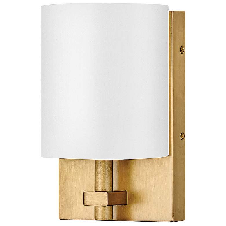 Image 3 Avenue 8 1/2 inch High Brass with White Shade Wall Sconce more views