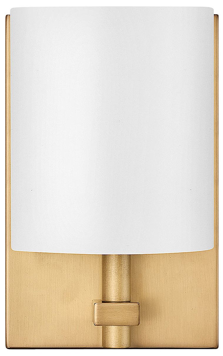 Avenue 8 1/2" High Brass with White Shade Wall Sconce