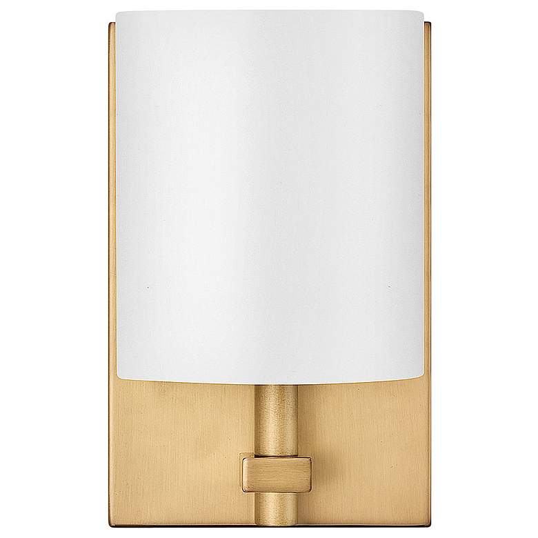 Image 5 Avenue 8 1/2 inch High Brass with White Shade Wall Sconce more views