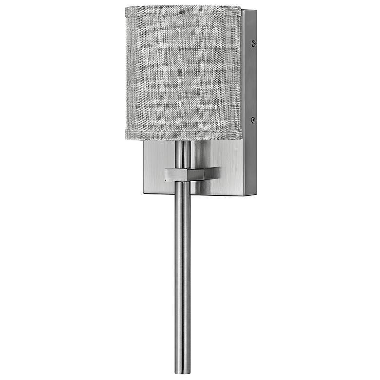 Image 1 Avenue 8 1/2" High Nickel with Gray Shade Wall Sconce