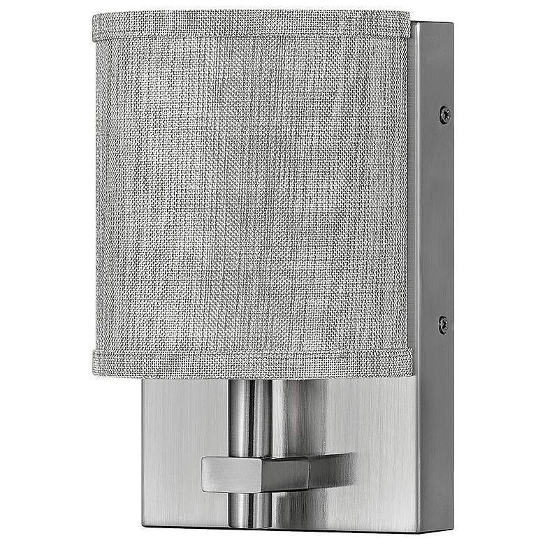 Image 2 Avenue 8 1/2" High Nickel with Gray Shade Wall Sconce more views
