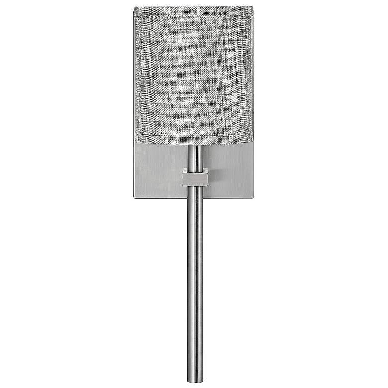 Image 3 Avenue 8 1/2" High Nickel with Gray Shade Wall Sconce more views