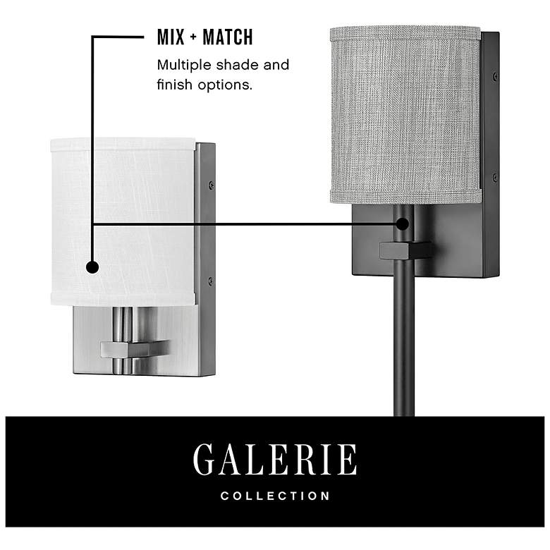 Image 7 Avenue 8 1/2" High Nickel with Gray Shade Wall Sconce more views