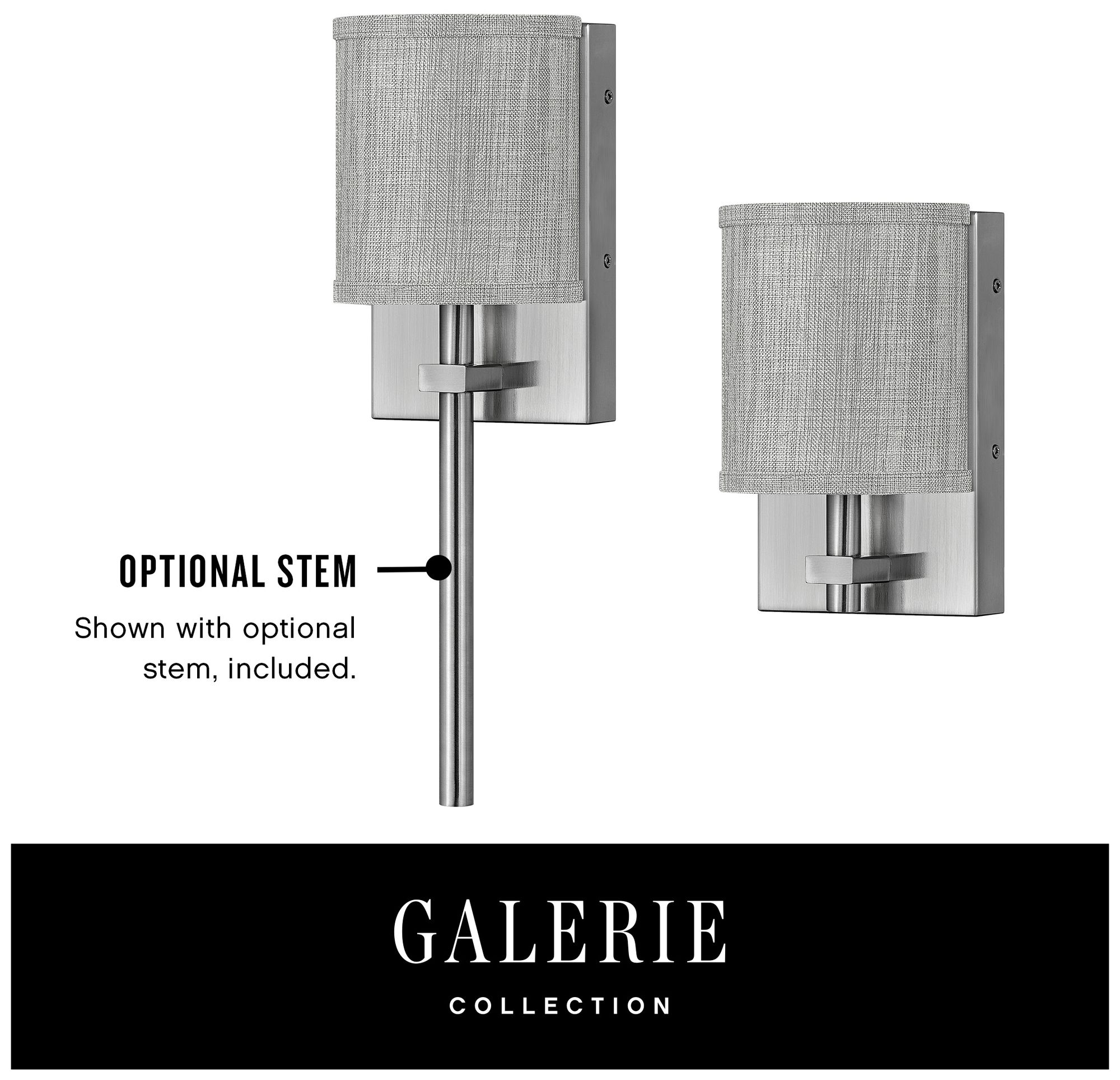 Avenue 8 1/2" High Nickel with Gray Shade Wall Sconce