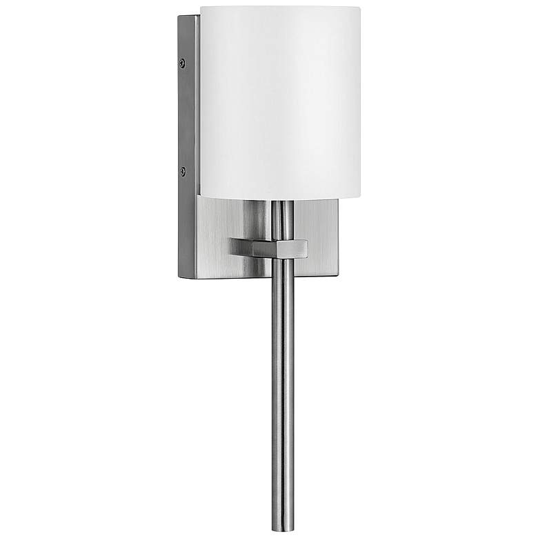 Image 1 Avenue 8 1/2" High Nickel with White Shade Wall Sconce