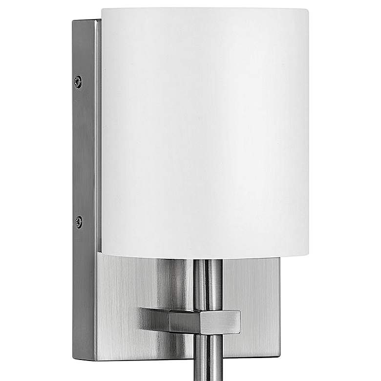 Image 2 Avenue 8 1/2" High Nickel with White Shade Wall Sconce more views