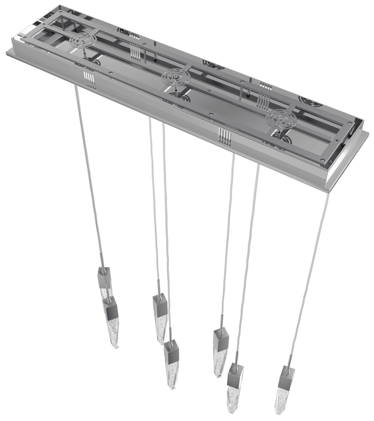 Image 3 Avenue Aspen 47"W Polished Chrome 7-Light LED Linear Pendant more views