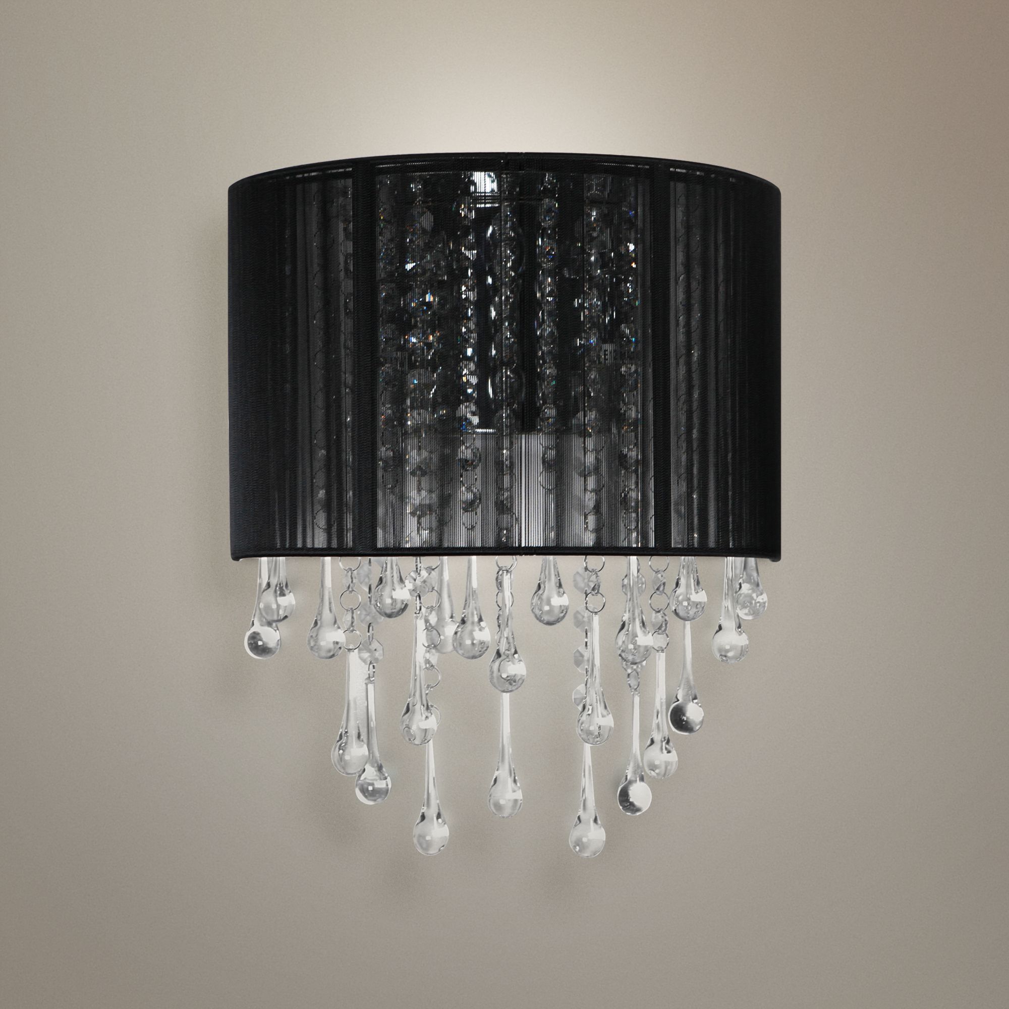 black and crystal vanity light