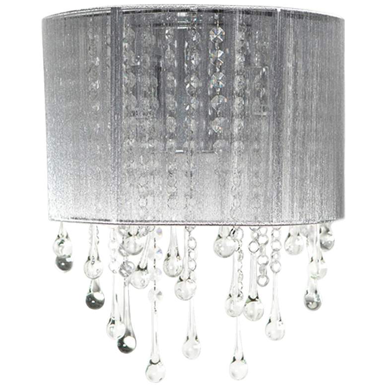 Image 1 Avenue Beverly Dr. 14" High Silver Silk String Wall Sconce