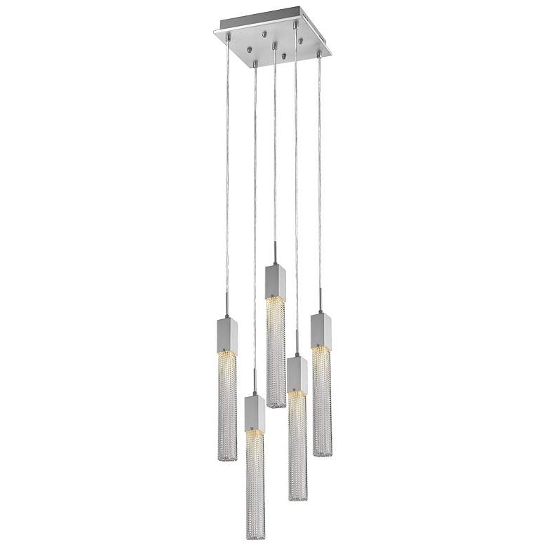 Image 1 Avenue Boa 12" Wide Polished Chrome 5-Light LED Mini Pendant
