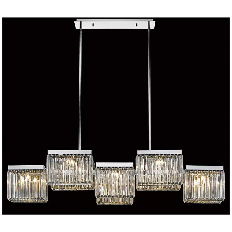 Image 2 Avenue Broadway 57 inchW Nickel Kitchen Island Light Chandelier more views