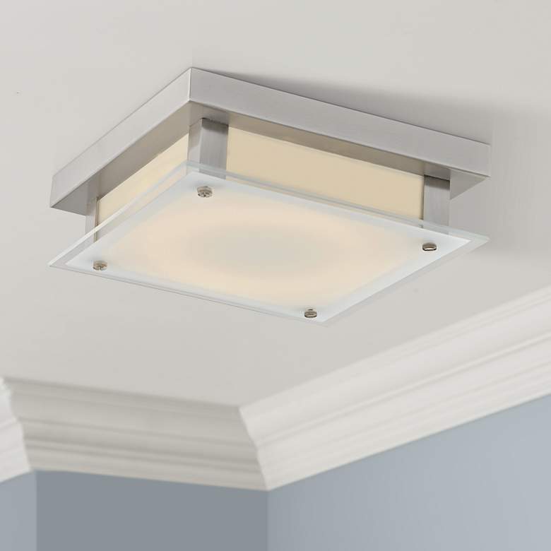 Image 1 Avenue Cermack St. 12"W Brushed Nickel LED Ceiling Light