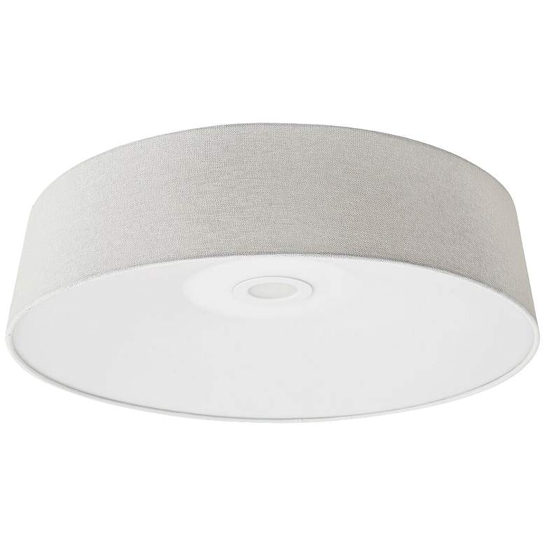 Image 1 Avenue Cermack St. 24 inch Wide Ivory Linen LED Ceiling Light