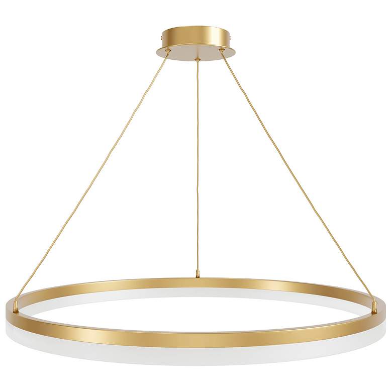 Image 1 Avenue Circa 39" Wide Brushed Gold LED Ring Pendant Light