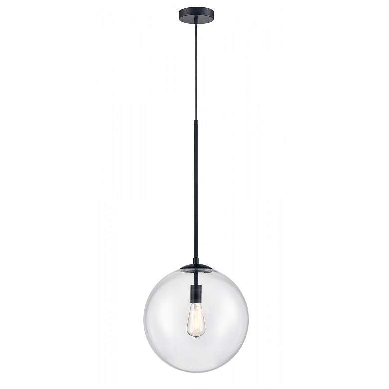 Image 1 Avenue Delilah 14" Wide Black Orb Pendant Light