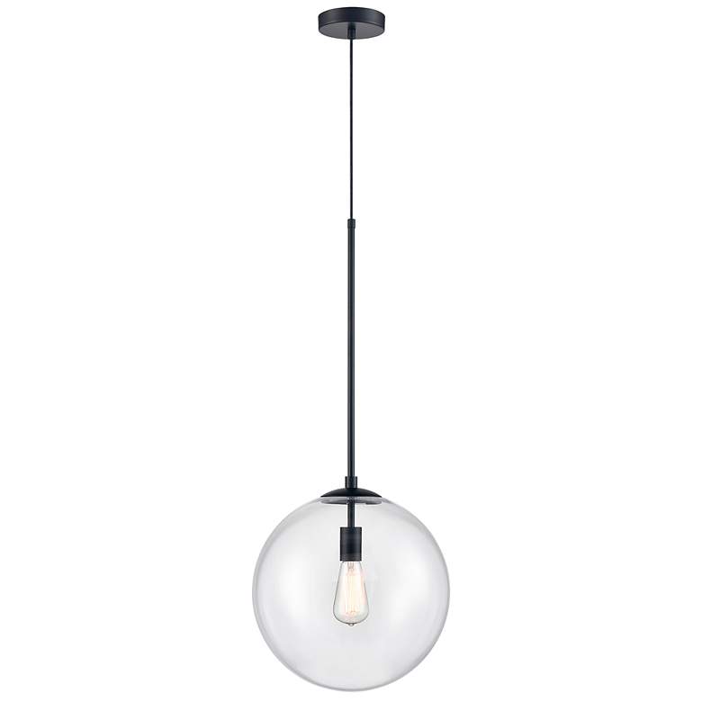 Image 2 Avenue Delilah 14" Wide Black Orb Pendant Light more views