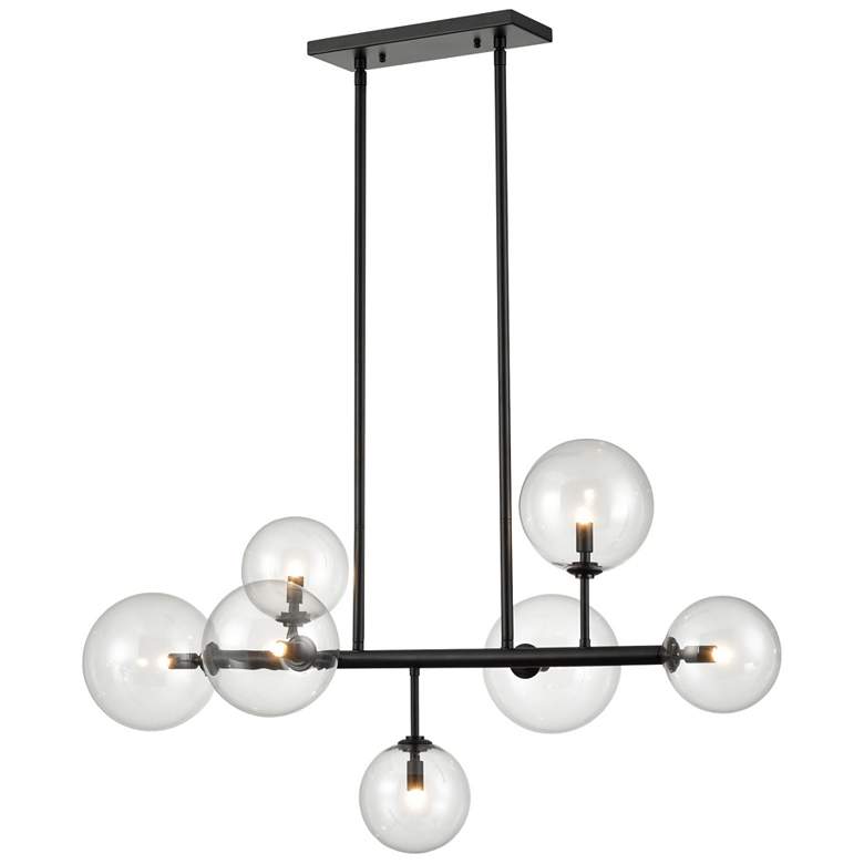Image 1 Avenue Delilah 40" Wide Black 7-Light Linear Chandelier